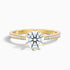 Esha 2.5 Carat Round Side Stone Pave Moissanite Diamond Ring in 14k Yellow Gold  DestGlow