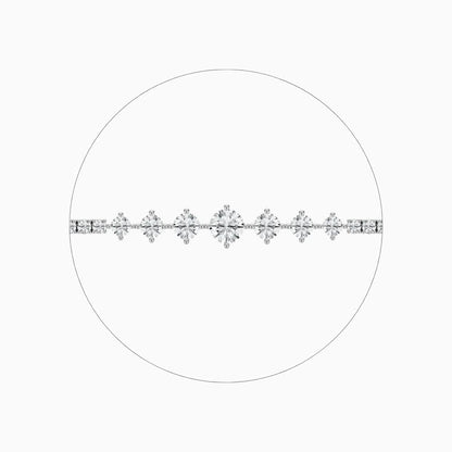 Daisy Round Cut Lab Grown Diamond Intricate Tennis Bracelet