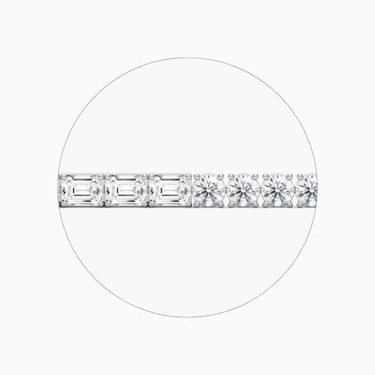 Josie Round And Emerald Lab Grown Diamond Tennis Bracelet