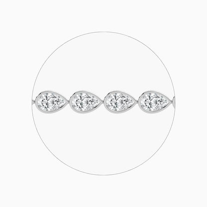 Adira 16 Carat Pear Cut Lab Grown Diamonds Tennis Bracelet
