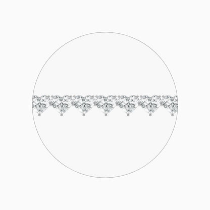Navy 24 Carat Heart Shaped Lab Grown Diamonds Tennis Bracelet