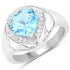 2.23 Carat Genuine Swiss Blue Topaz and White Topaz .925 Sterling Silver Ring by Bids.com