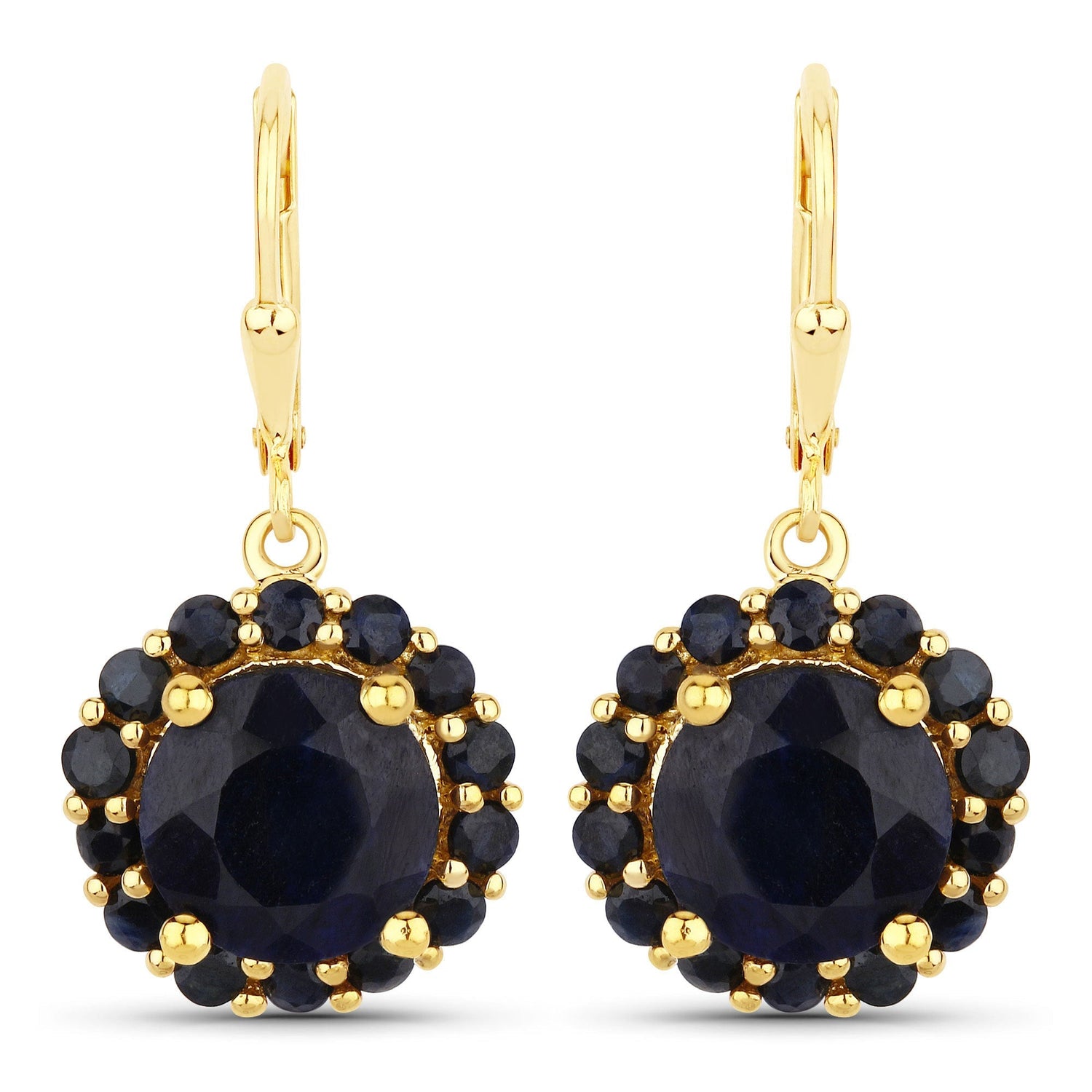 11.37 Carat Dyed Sapphire and Blue Sapphire .925 Sterling Silver Earrings  DestGlow