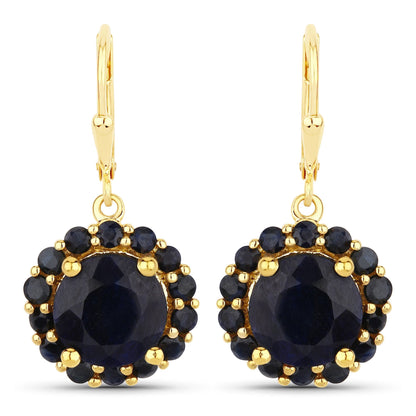 11.37 Carat Dyed Sapphire and Blue Sapphire .925 Sterling Silver Earrings  DestGlow