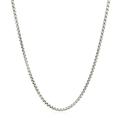 Sterling Silver Rhodium Plated Round Box Chain 1.8mm by Bids.com