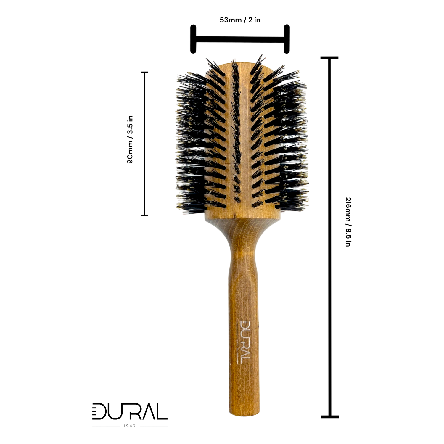 Dural Beech wood Round-Styler hair brush with boral bristles - 18 rows by Pasteur Pharmacy