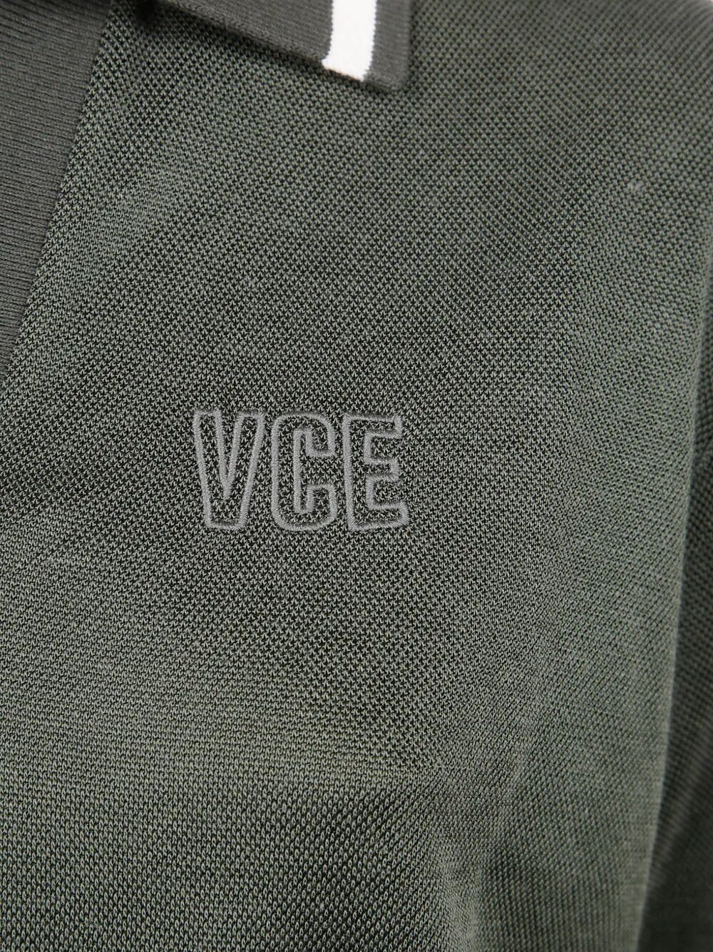 Golden Goose Women "Journey W`S" Medium Crop Polo Fluid Jersey Knitted Rib Micro Piquet Tonal Embroidery by Luosophy