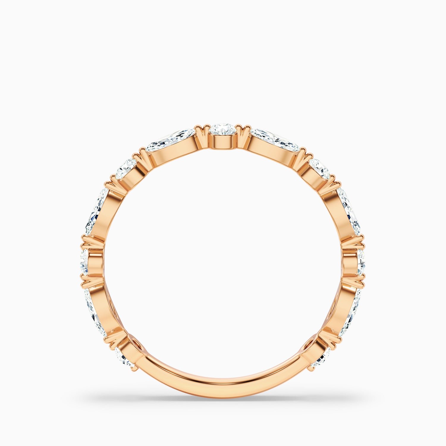 Olivia Marquise and Round Cut 3/4 Eternity Lab Grown Diamond Wedding Band