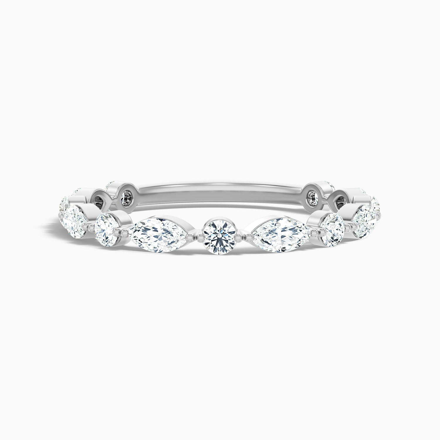 Olivia Marquise and Round Cut 3/4 Eternity Lab Grown Diamond Wedding Band