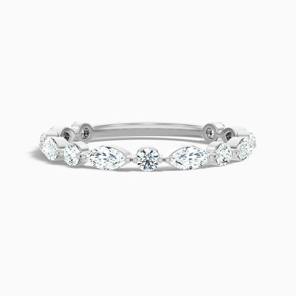 Olivia Marquise and Round Cut 3/4 Eternity Lab Grown Diamond Wedding Band