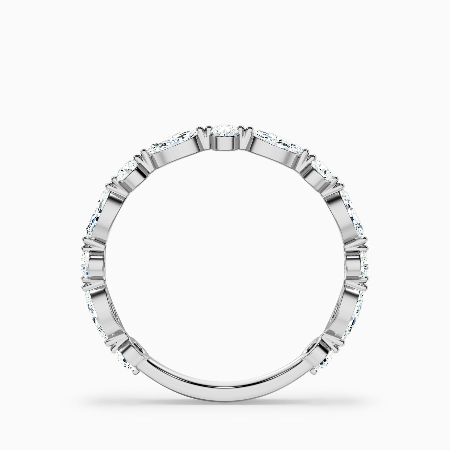 Olivia Marquise and Round Cut 3/4 Eternity Lab Grown Diamond Wedding Band