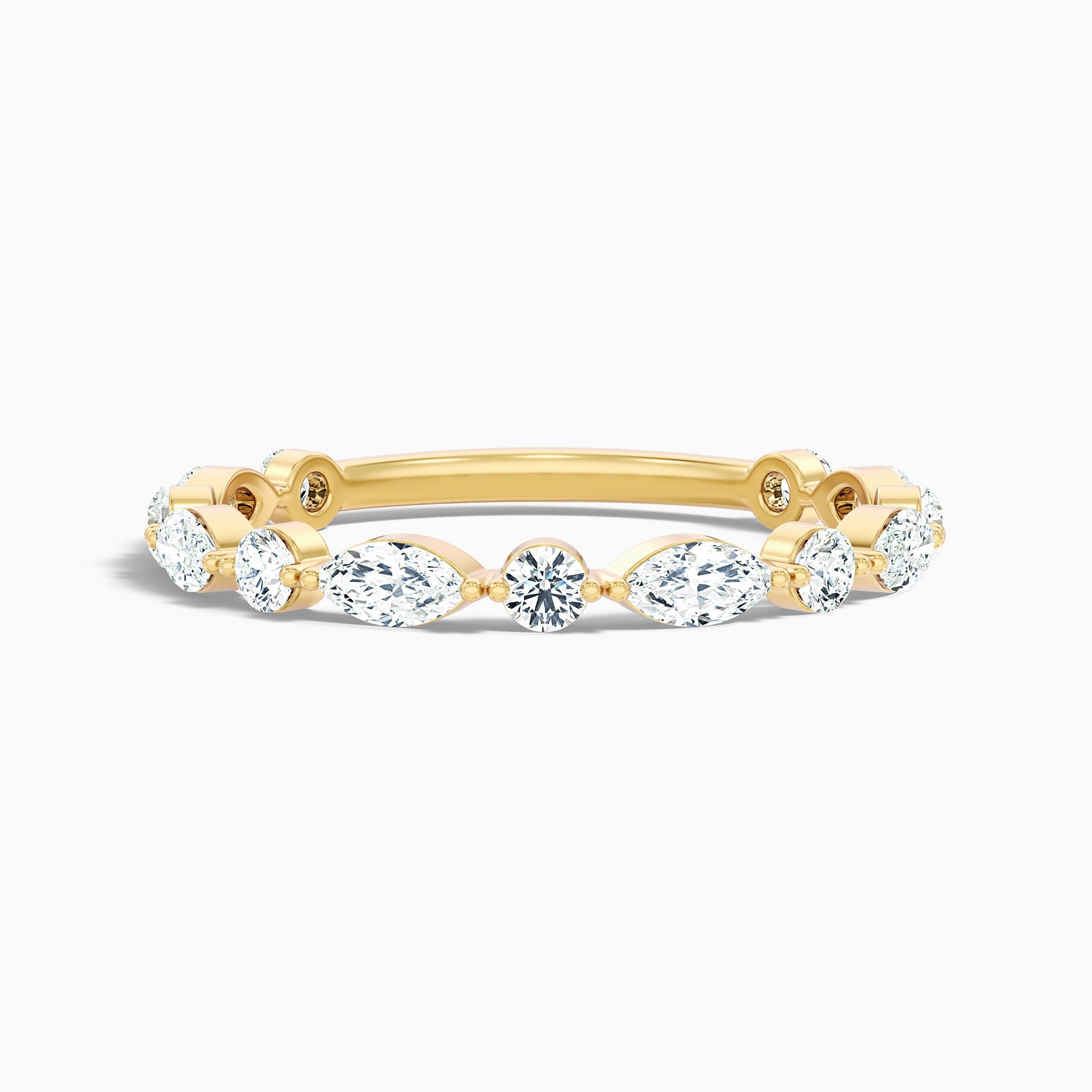 Olivia Marquise and Round Cut 3/4 Eternity Lab Grown Diamond Wedding Band