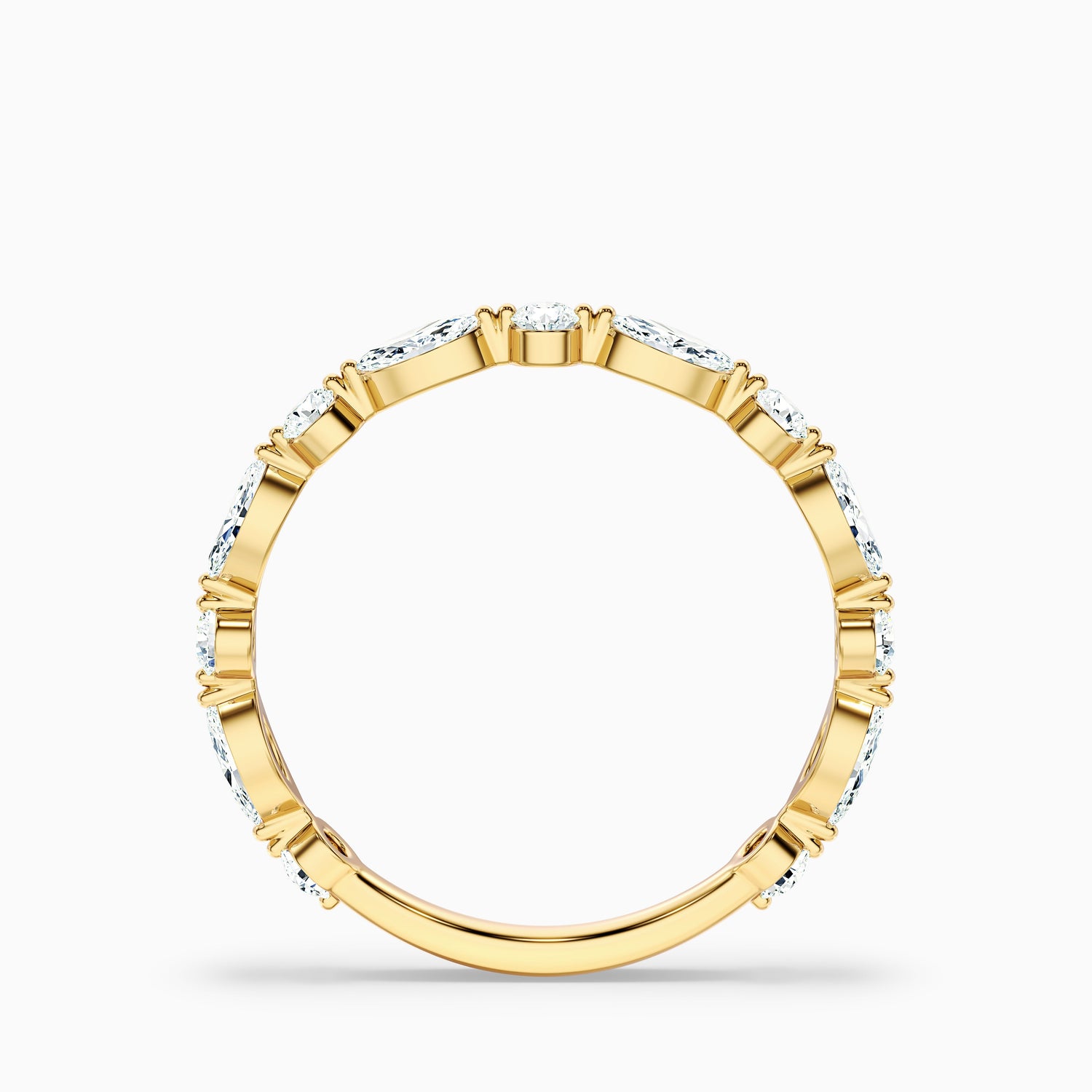 Olivia Marquise and Round Cut 3/4 Eternity Lab Grown Diamond Wedding Band