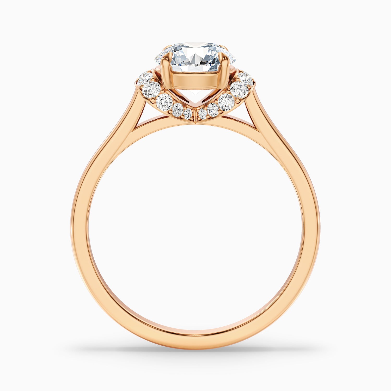 Frey 2 Carat Round Solitaire Pave Moissanite Diamond Ring in 10k White Gold