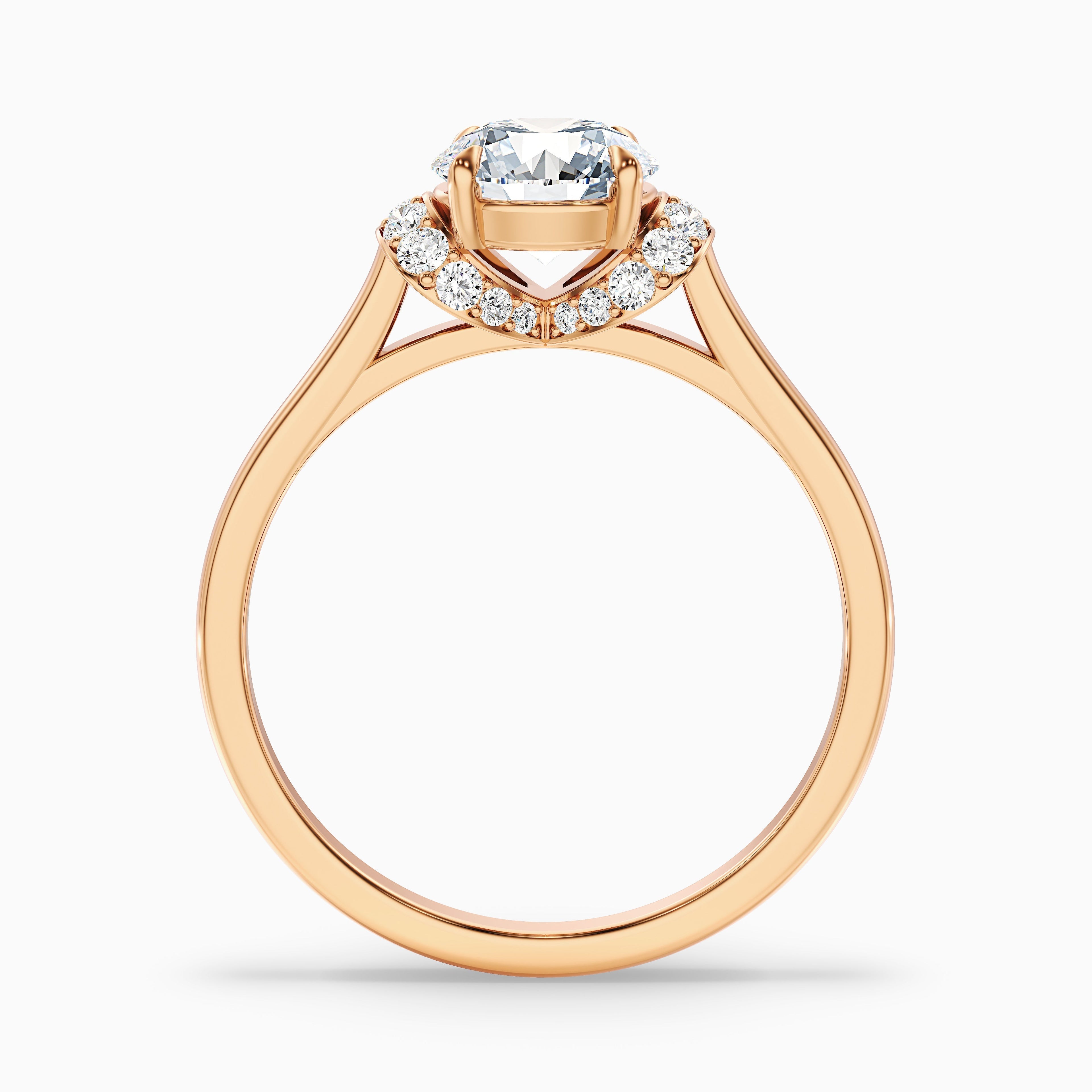 Frey 2 Carat Round Solitaire Pave Moissanite Diamond Ring in 10k White Gold