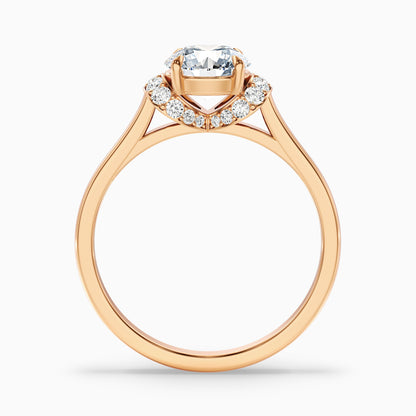 Frey 2 Carat Round Solitaire Pave Moissanite Diamond Ring in 10k White Gold
