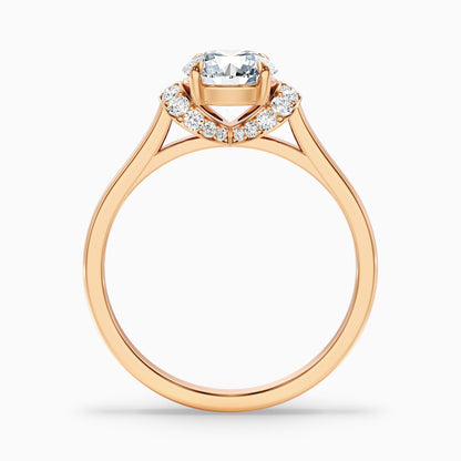 Frey 3.5 Carat Round Solitaire Pave Moissanite Diamond Ring in 10k White Gold