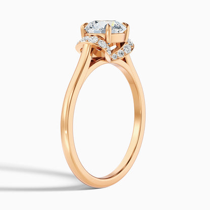 Lux 5 Carat Round Solitaire Pave Lab Grown Engagement Ring in 925 Sterling Silver