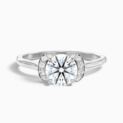 Frey 3.5 Carat Round Solitaire Pave Moissanite Diamond Ring in 10k Yellow Gold