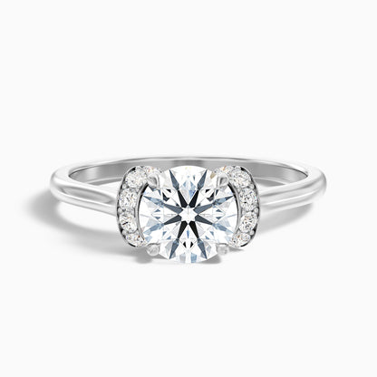 Frey 4.5 Carat Round Solitaire Pave Moissanite Diamond Ring in 925 Sterling Silver