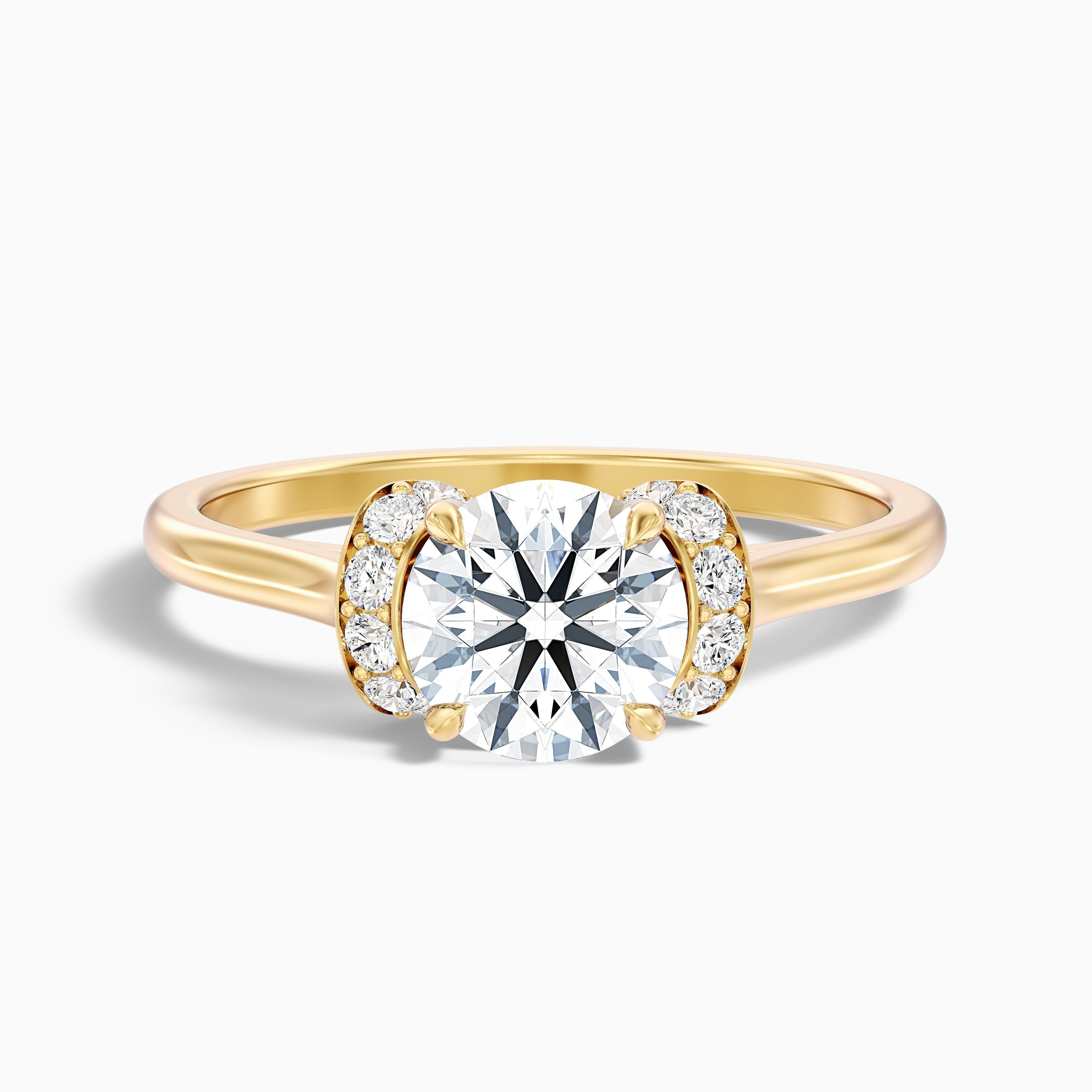 Frey 4.5 Carat Round Solitaire Pave Moissanite Diamond Ring in 18k White Gold