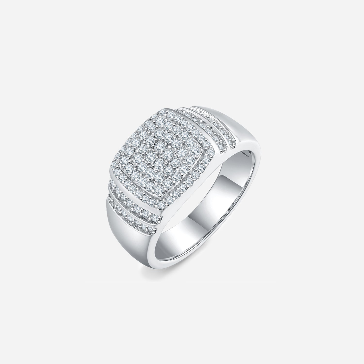 Sparkala™ Platinum Over Pure Sterling Silver Ring - DestGlow