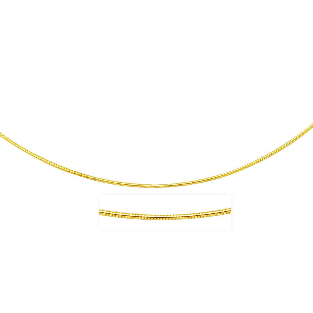 14k Yellow Gold Thin Motif Round Omega Necklace by Bids.com