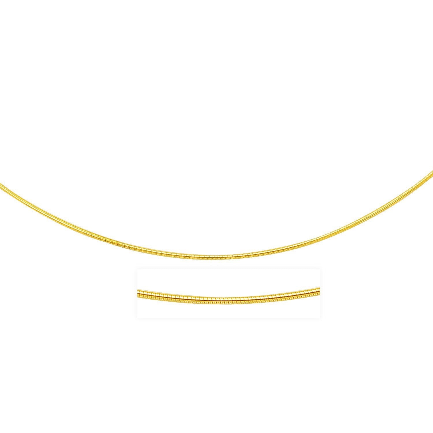 14k Yellow Gold Thin Motif Round Omega Necklace by Bids.com