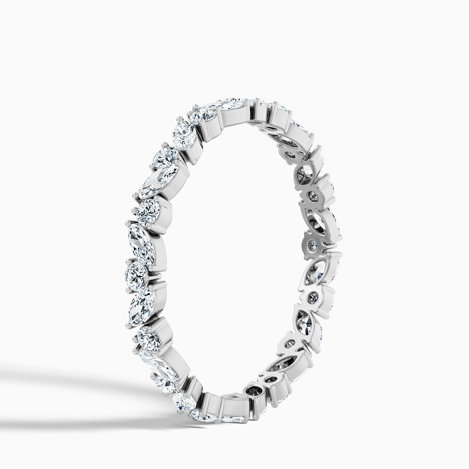 Sylvara Marquise and Round Cut Cluster Lab Grown Diamond Wedding Band