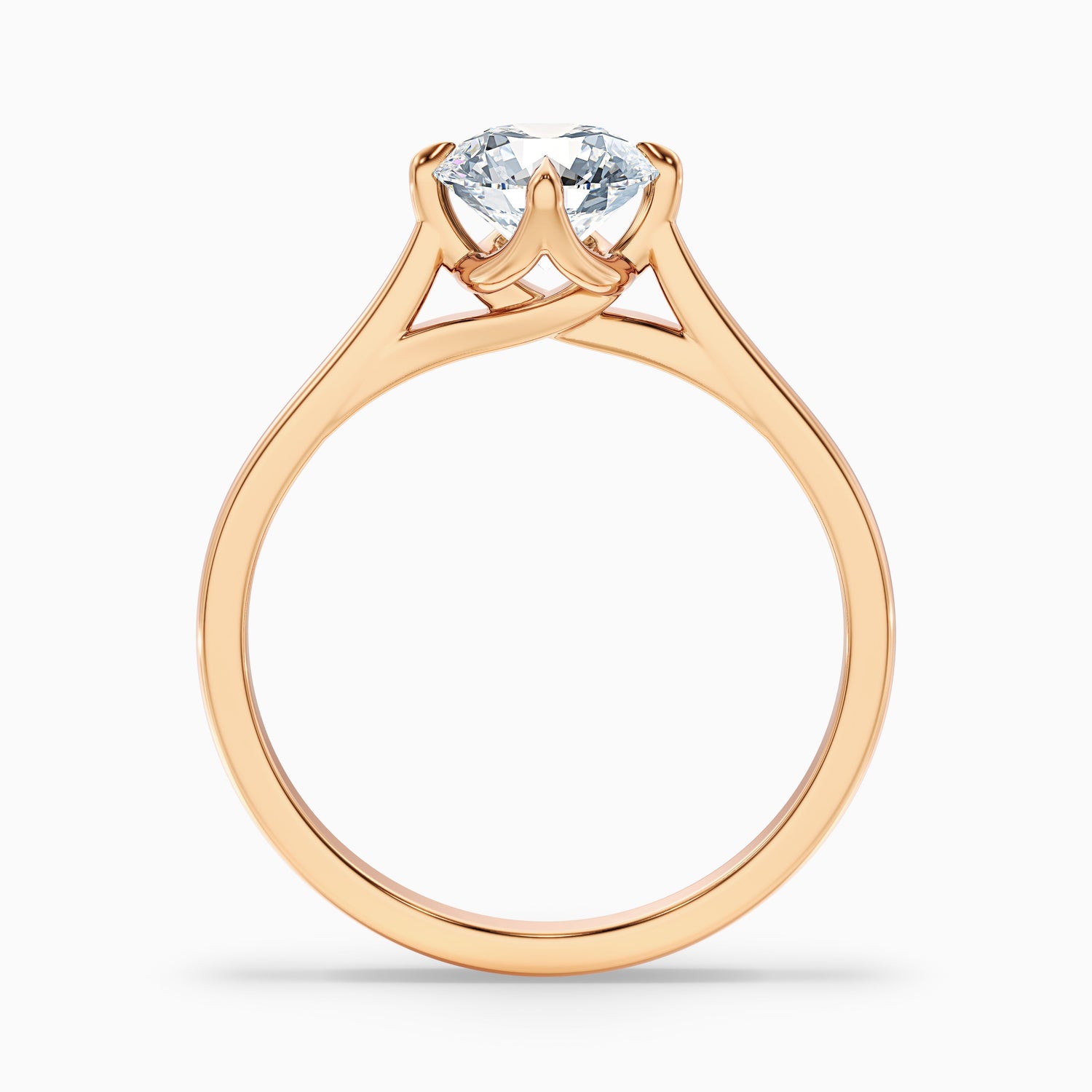 Asta 1 Carat Round Cut Solitaire Moissanite Diamond Ring in 18k Yellow Gold  DestGlow