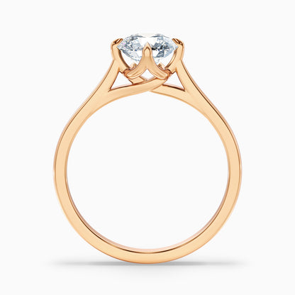 Asta 3 Carat Round Cut Solitaire Moissanite Diamond Ring in 14k Rose Gold