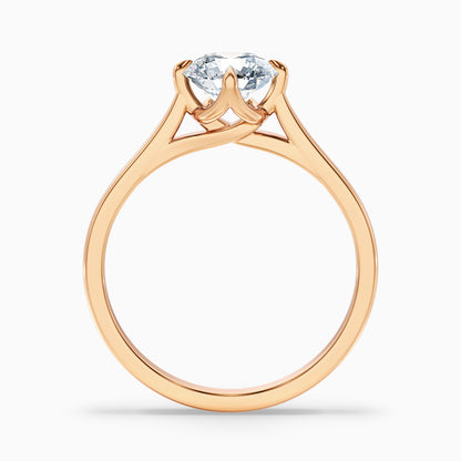 Asta 4 Carat Round Cut Solitaire Moissanite Diamond Ring in 10k Yellow Gold