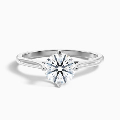 Asta 3 Carat Round Cut Solitaire Moissanite Diamond Ring in 10k Yellow Gold