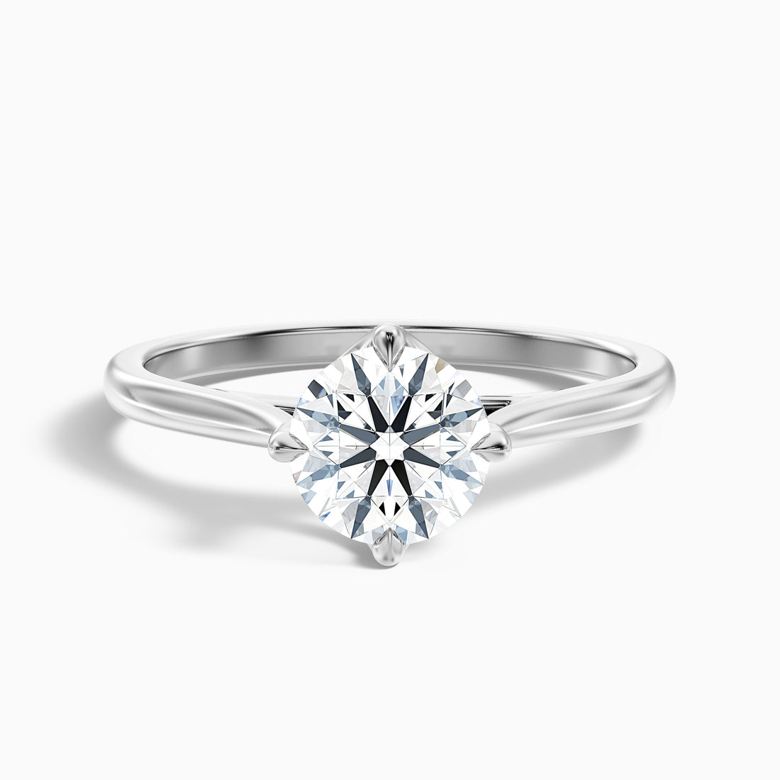 Tia 5 Carat Round Cut Solitaire Lab Grown Engagement Ring in 10k White Gold  DestGlow