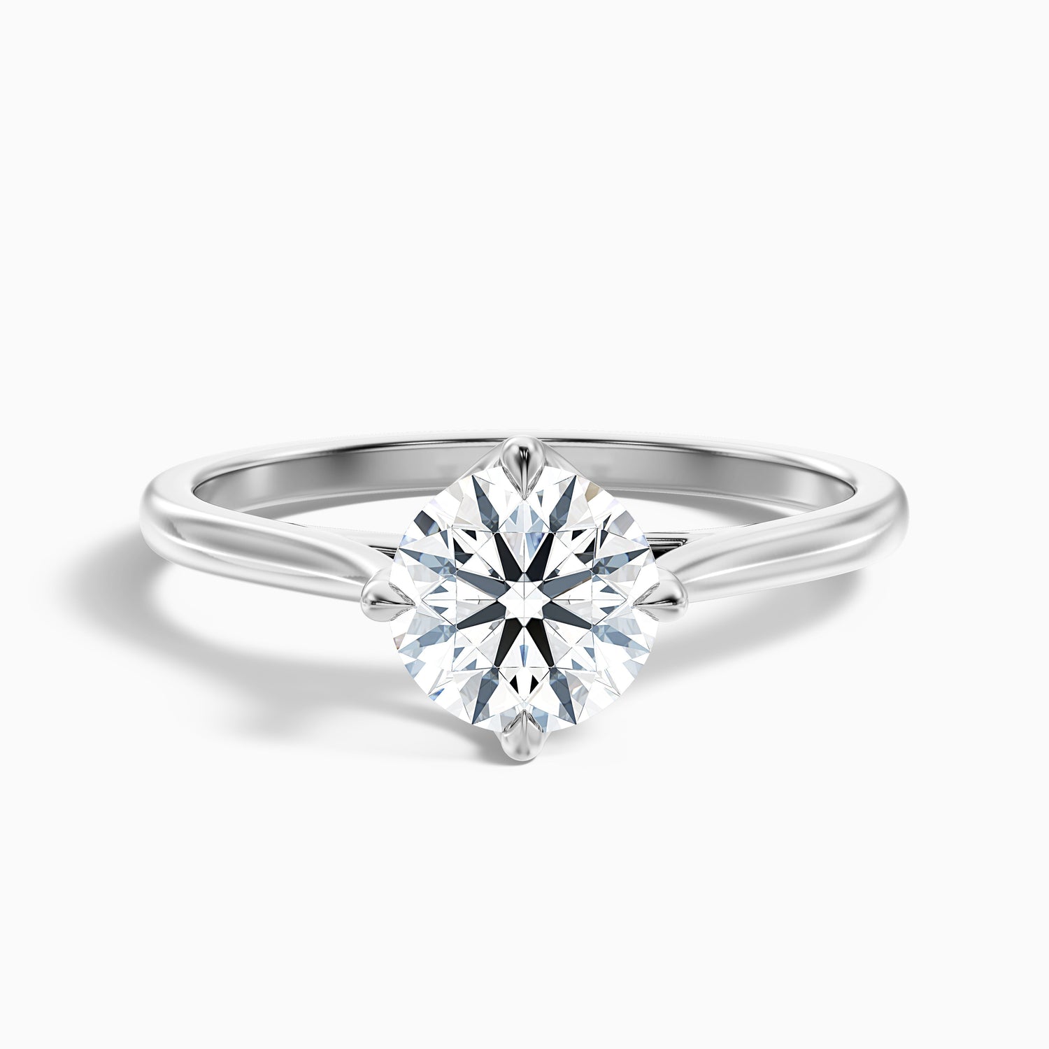 Asta 2 Carat Round Cut Solitaire Moissanite Diamond Ring in 18k Yellow Gold
