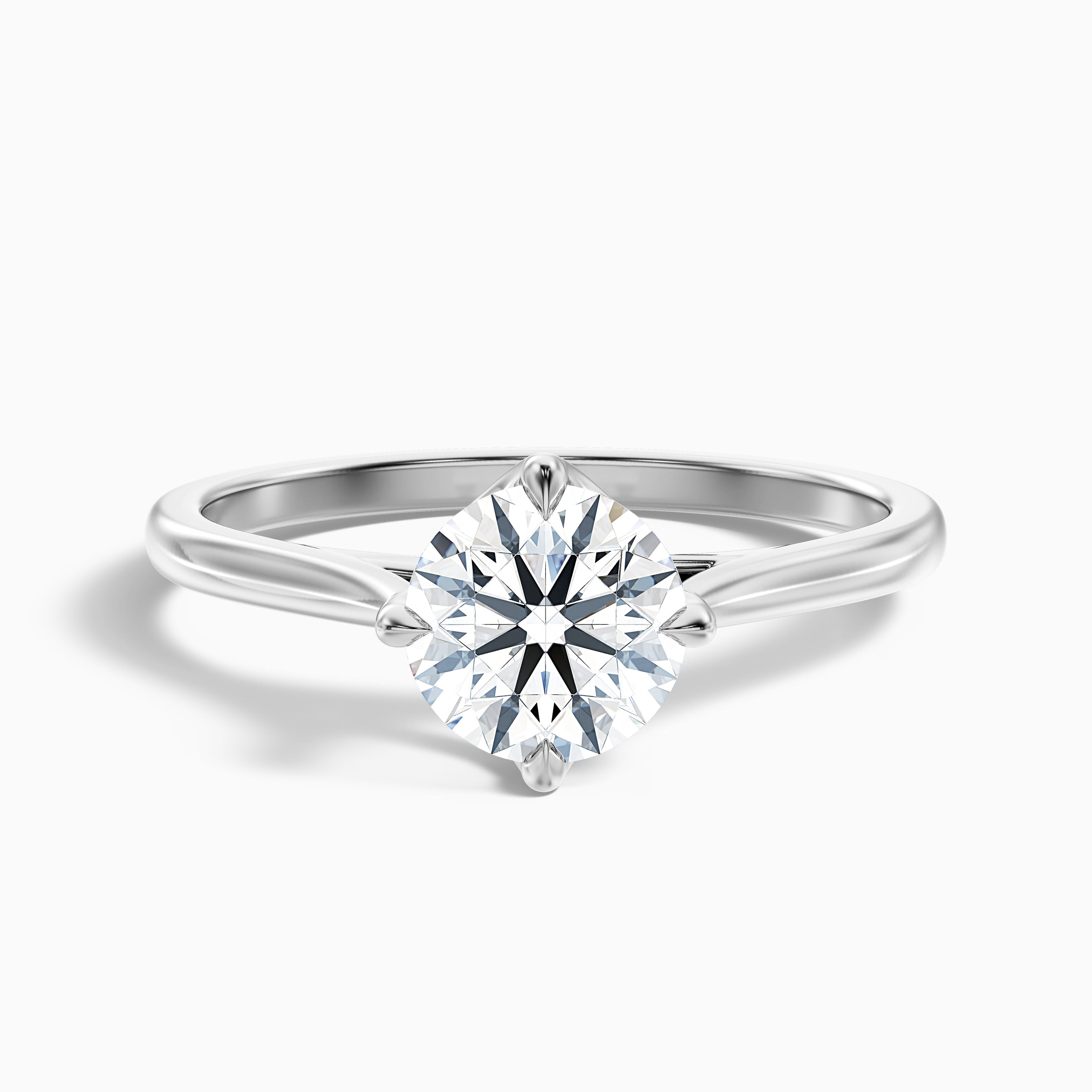 Zuri 9 Carat Round Cut Solitaire Moissanite Engagement Ring in Platinum