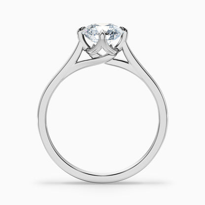 Asta 2 Carat Round Cut Solitaire Moissanite Diamond Ring in 18k White Gold