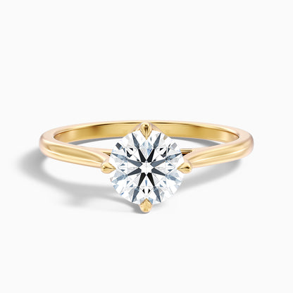 Asta 5.5 Carat Round Cut Solitaire Moissanite Diamond Ring in 14k White Gold