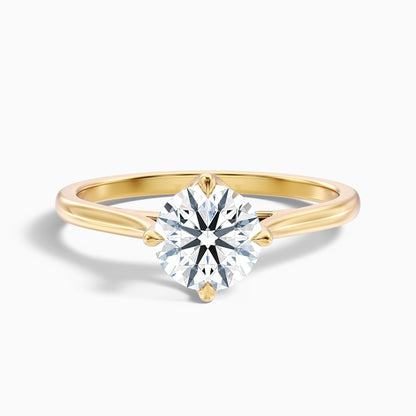 Asta 3 Carat Round Cut Solitaire Moissanite Diamond Ring in Platinum