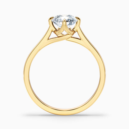 Asta 3.5 Carat Round Cut Solitaire Moissanite Diamond Ring in 18k White Gold