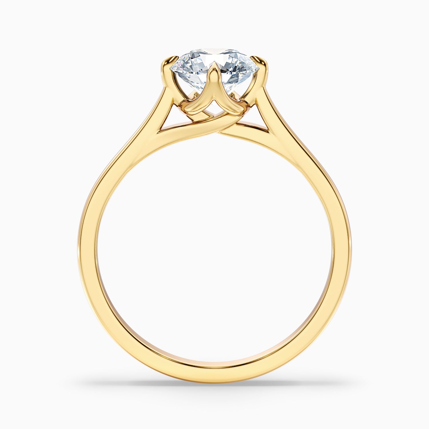 Zuri 6 Carat Round Cut Solitaire Moissanite Engagement Ring in 10k Yellow Gold