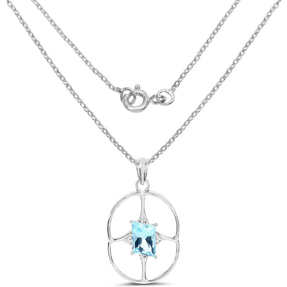 5.26 Carat Genuine Swiss Blue Topaz .925 Sterling Silver Pendant by Bids.com