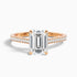 Zeta 8 Carat Emerald Cut Solitaire Pave Moissanite Engagement Ring in 14k Rose Gold  DestGlow