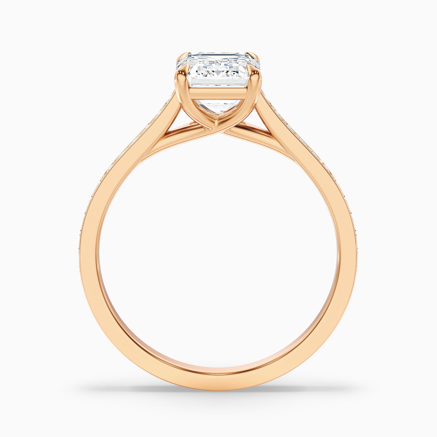 Enni 3.5 Carat Emerald Cut Side Stone Pave Moissanite Diamond Ring in 925 Sterling Silver