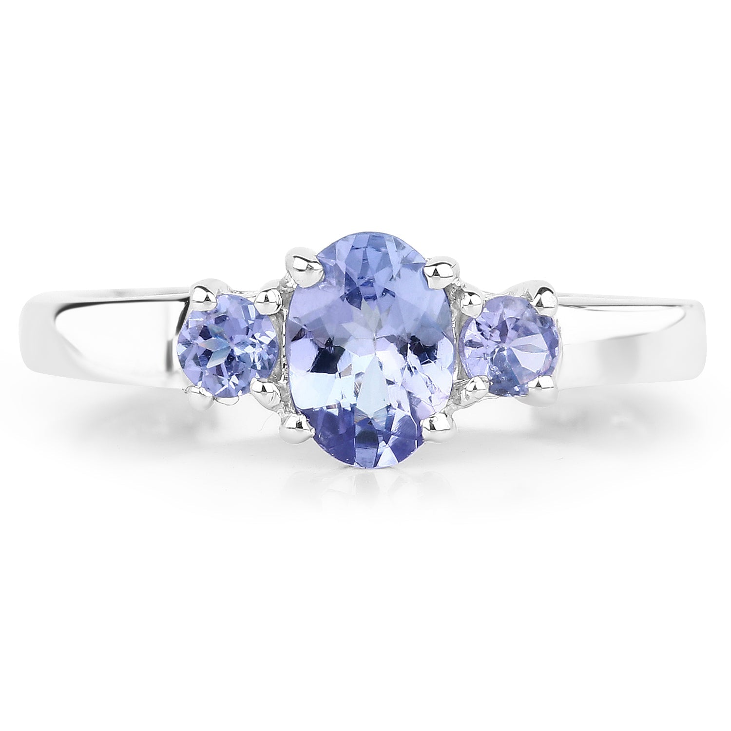 0.95 Carat Genuine Tanzanite .925 Sterling Silver Ring  DestGlow