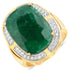 14K Yellow Gold Plated 10.51 Carat Dyed Emerald and White Topaz .925 Sterling Silver Ring  DestGlow