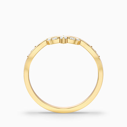 Celeste Round Cut Nature Inspired Unique Curving Wedding Band