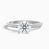 Elma 1.5 Carat Round Cut Side Stone Pave Moissanite Diamond Ring in 14k White Gold  DestGlow