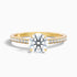 Elma 5.5 Carat Round Cut Side Stone Pave Moissanite Diamond Ring in 18k Yellow Gold  DestGlow