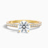 Elma 4.5 Carat Round Cut Side Stone Pave Moissanite Diamond Ring in 14k Yellow Gold  DestGlow